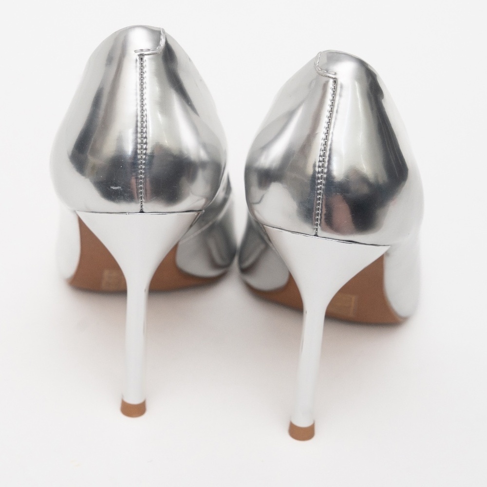 JEFFREY CAMPBELL Trixy‎ Pointed Toe Pump In Silver Metallic - Picture 8 of 12